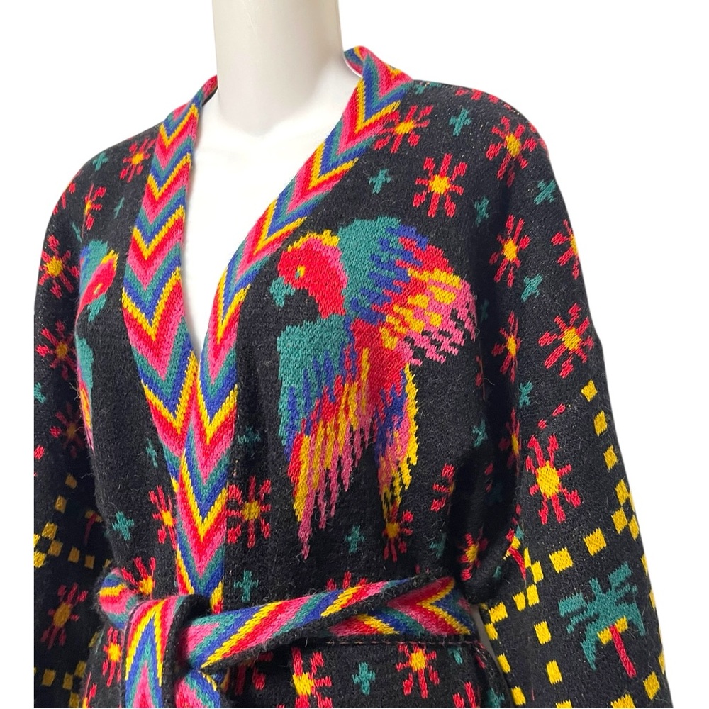 NWT FARM RIO Black Macaw Night Kimono Sweater Cardigan L - Picture 3 of 10